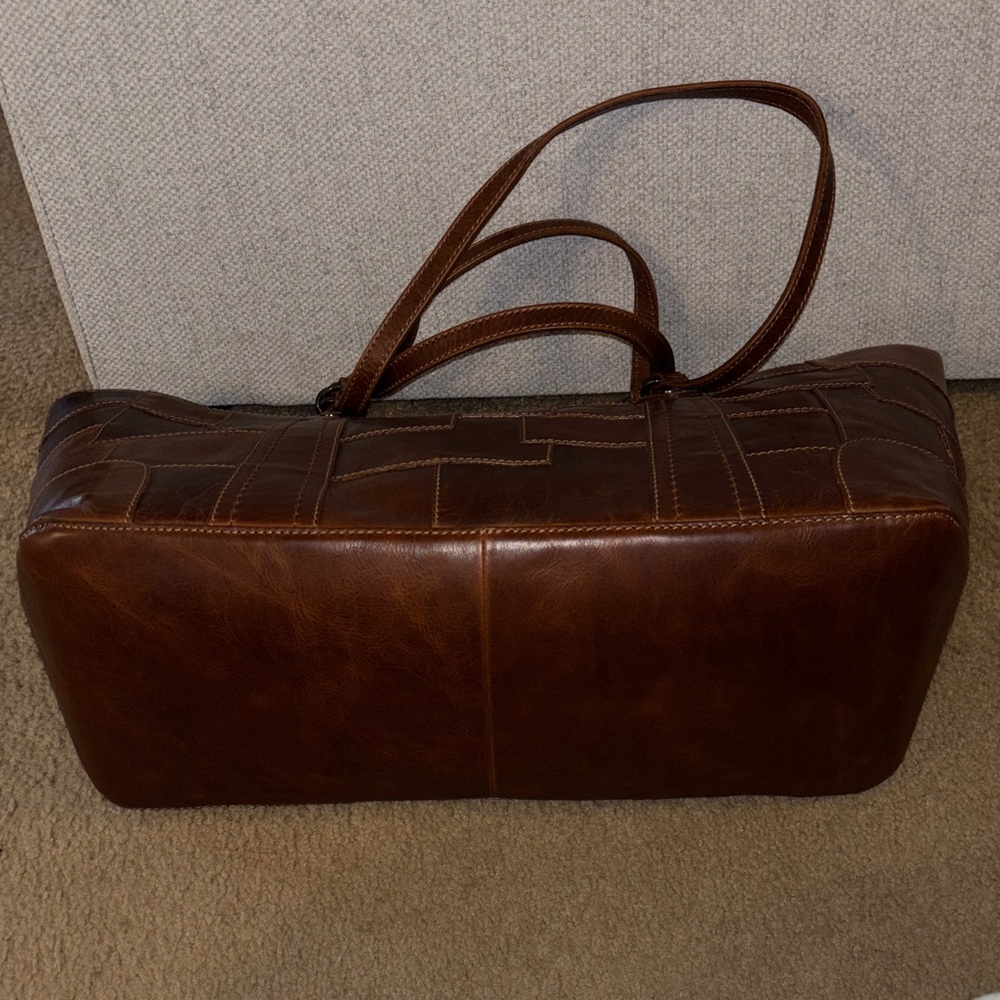 Frye Dark Brown Patchwork Leather Tote - image 5
